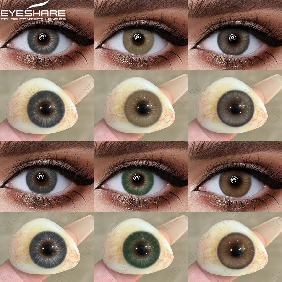 EYESHARE 1 Paar Neue Braune Linsen Farbige Kontaktlinsen Weiche Blaue Softlinsen Schöne Pupillen-Braunlinsen Make-up