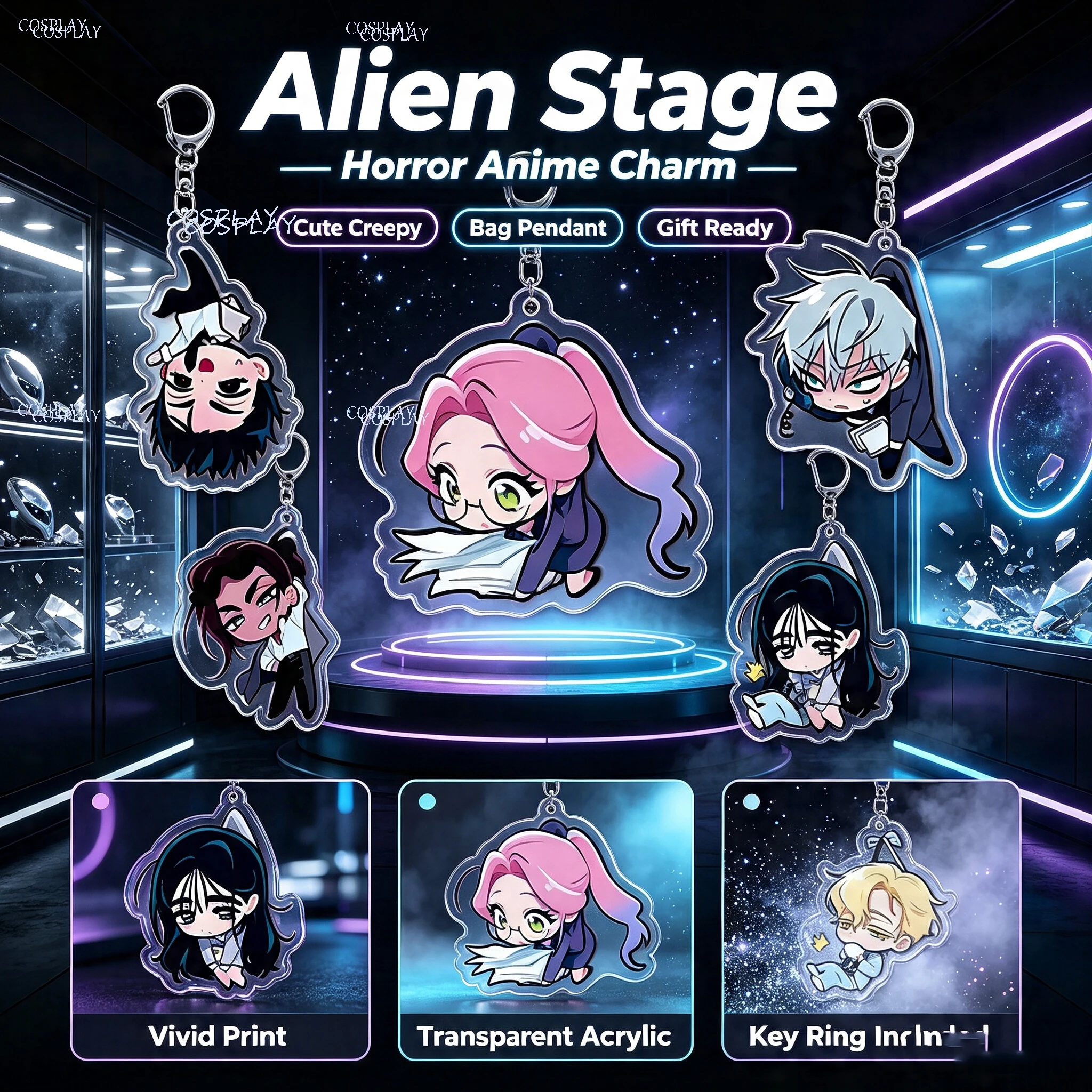 Acrylic Cosplay Prop - Llavero de acrílico Alien Stage, colgante