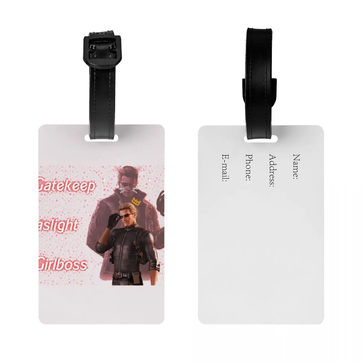 ألبرت ويسكر Gaslight Gatekeep Girlboss علامات الأمتعة حقيبة السفر موضة الأمتعة الصعود علامة التسمية حامل معرف اسم العنوان #2