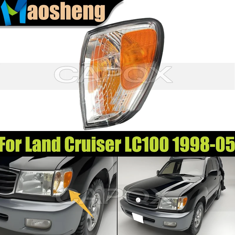 

Передний угловой фонарь (габаритный огонь) для Toyota Land Cruiser LC100 1998-2005, версия для США, боковой указатель поворота на крыло