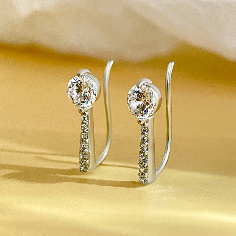 

Moissanite earrings s925 sterling silver women's fashionable jewelry with GRA certificate D color