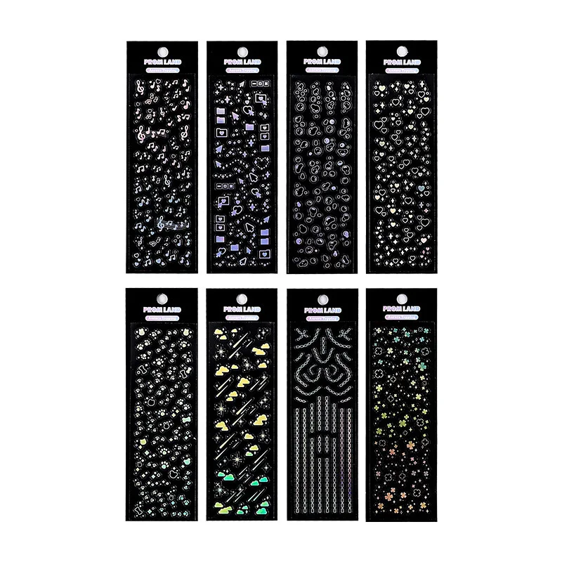 Korea Lovely Little Shiny Stars Stickers Changing Color Music Flower Butterfly Clear Hologram Decor DIY Album Notebook Sticker