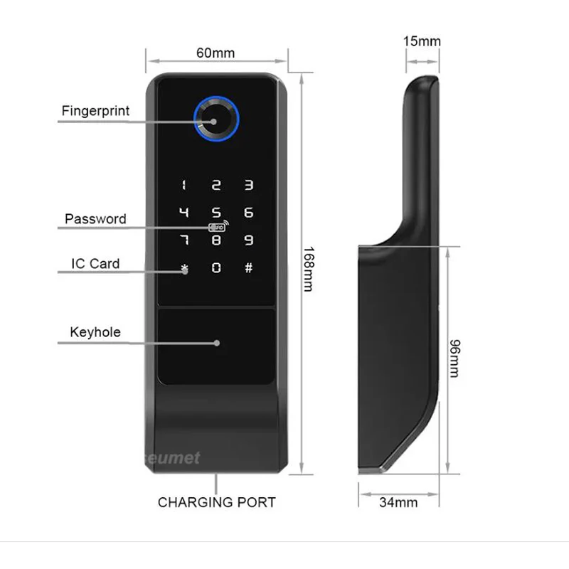 Outdoor Waterproof Street Gate Lock Optional Wifi Tuya RF Remote Control Smart Electronic Door Lock Security Home Digital Lock