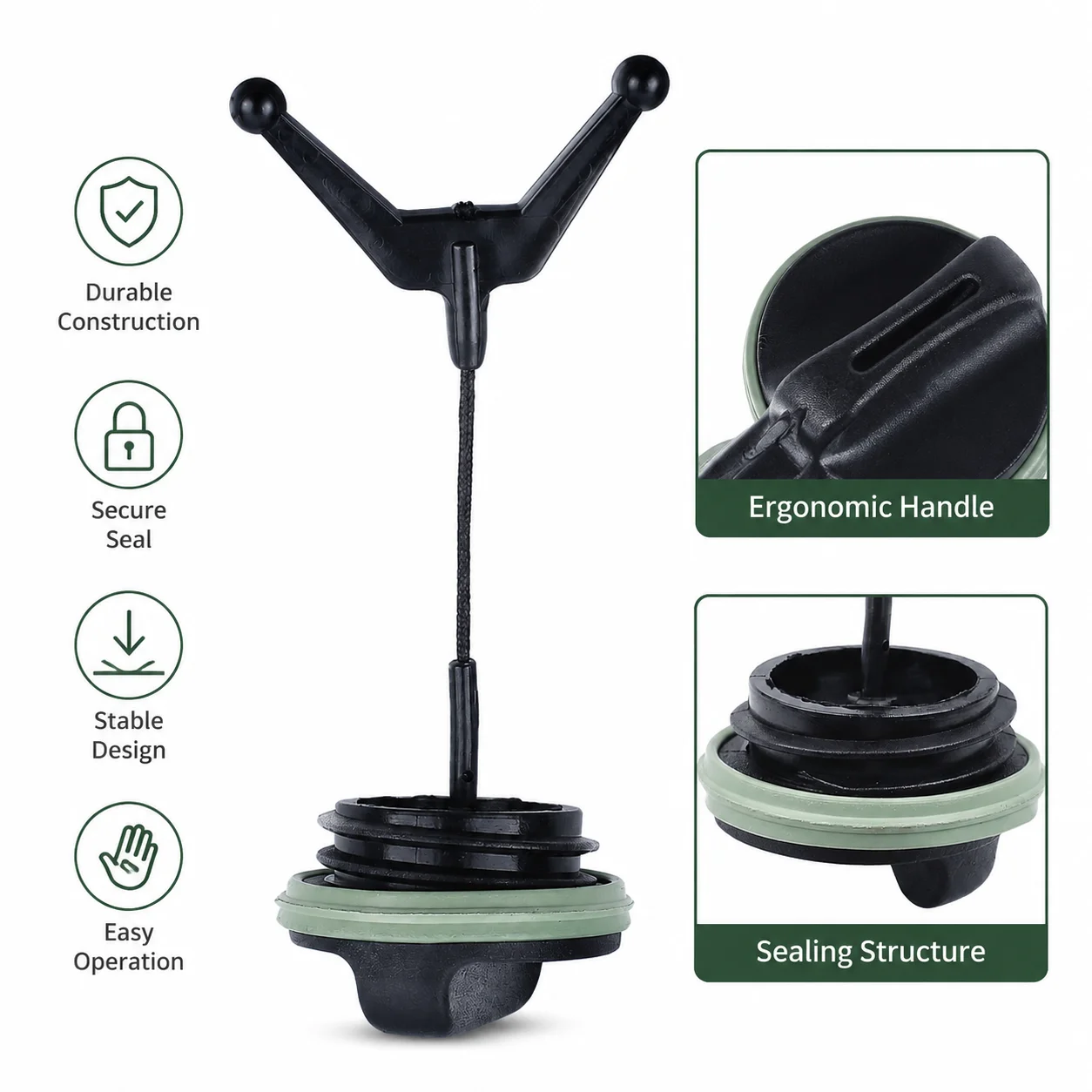 2Pcs Fuel Tank Cap Oil Cap Green Rim Replacement For Husqvarna 181 261 262 357XP 445 460 375 375K 537215202 537 21 52 02 Parts view 4