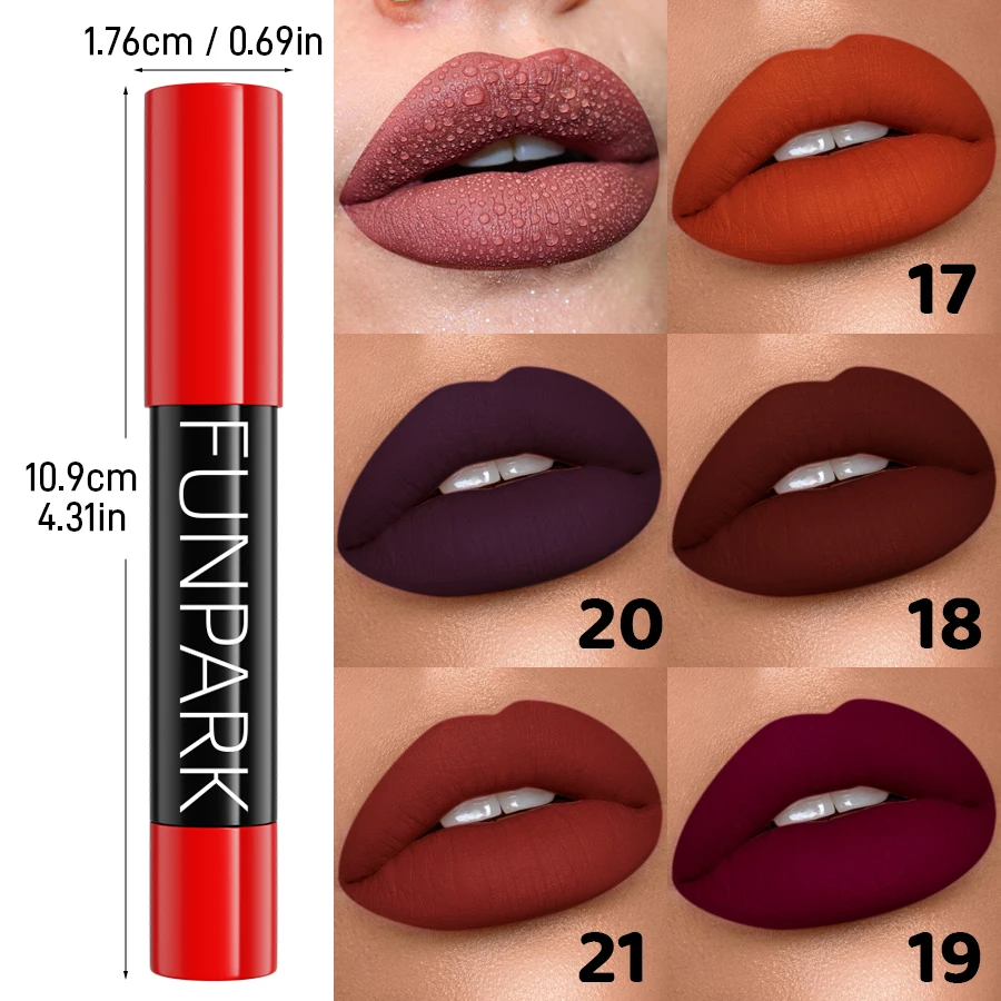 Penna per labbra impermeabile a 21 colori Finitura in velluto Rossetto liscio per labbra definite ed eleganti Trucco per donne Regali Tinte labbra