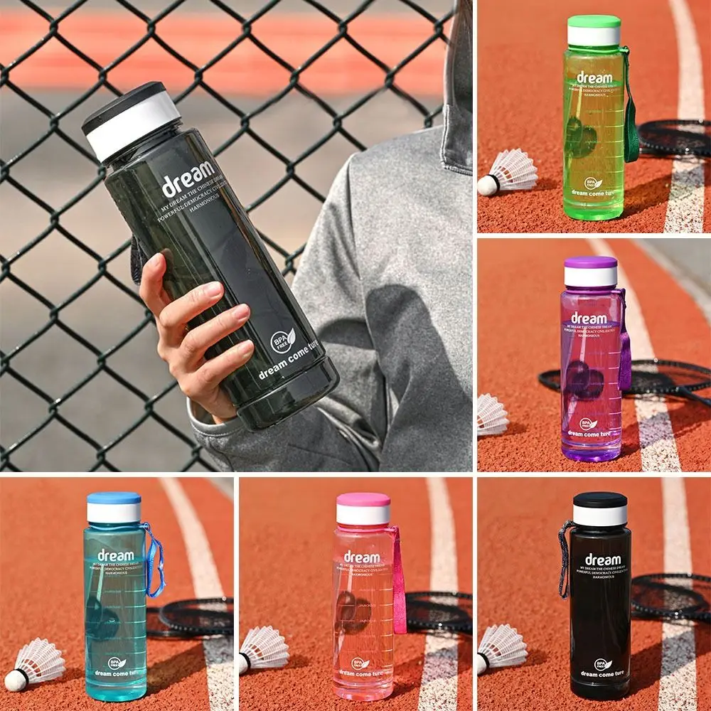 Women Men Summer Plastic Sports Water Bottle Student Large Capacity Drinking Bottle  Fitness Cup Outdoor Portable Kettle