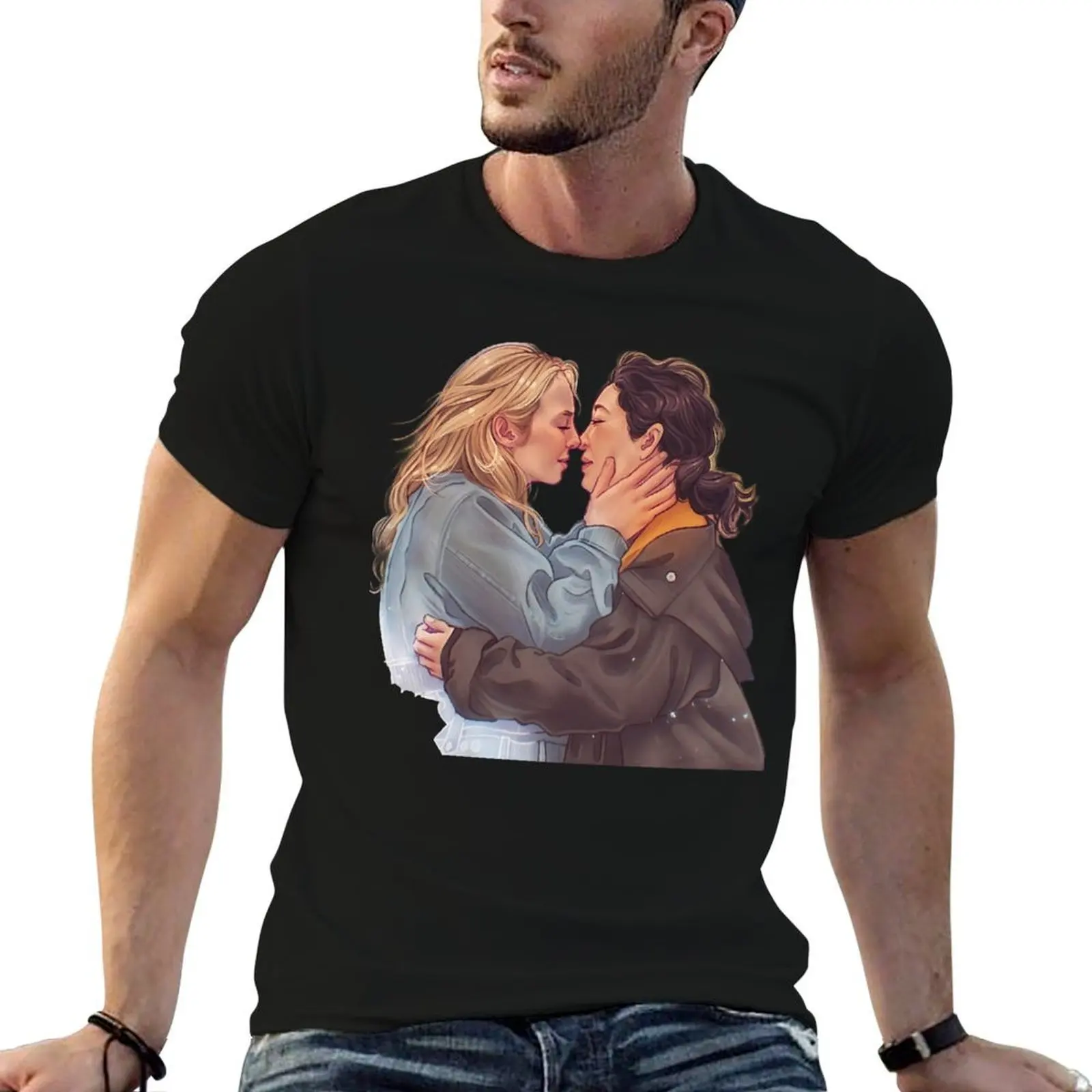 Killing Eve Villanelle and Eve the kiss T-Shirt gifts for boyfriend new edition mens graphic t-shirts pack