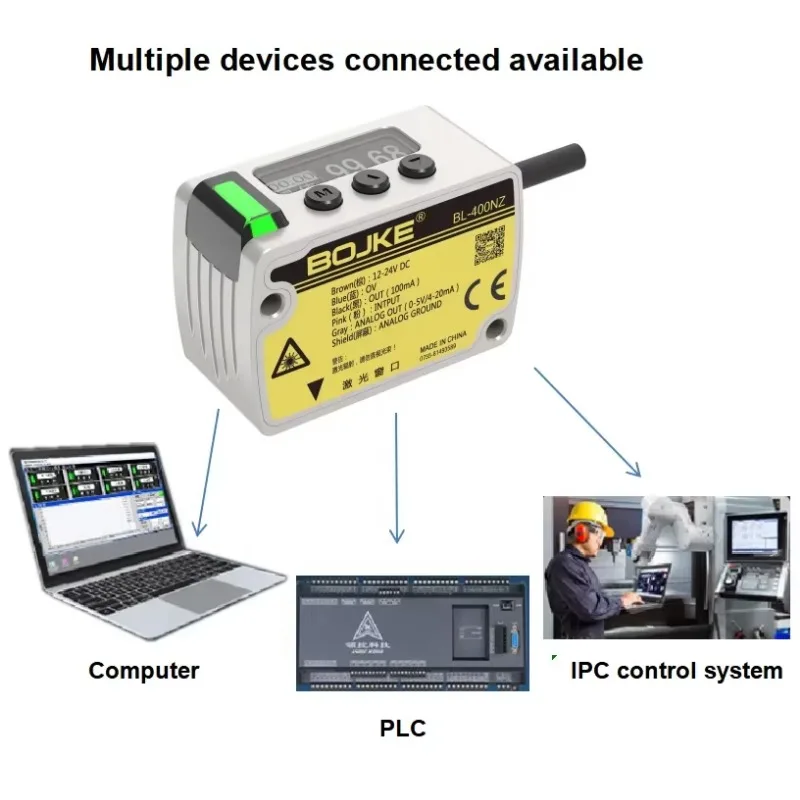 

Square compact industrial automation multi function intelligent high speed accuracy laser displacement sensor with RS485 output