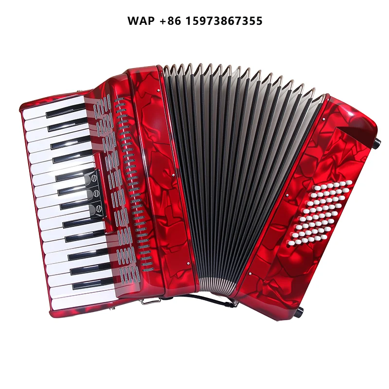Professional Diatonic Bayan Accordion Wood Adults Graded Performance Beginner Keyboard Instrument 30 Keys 48 Bass Portable
