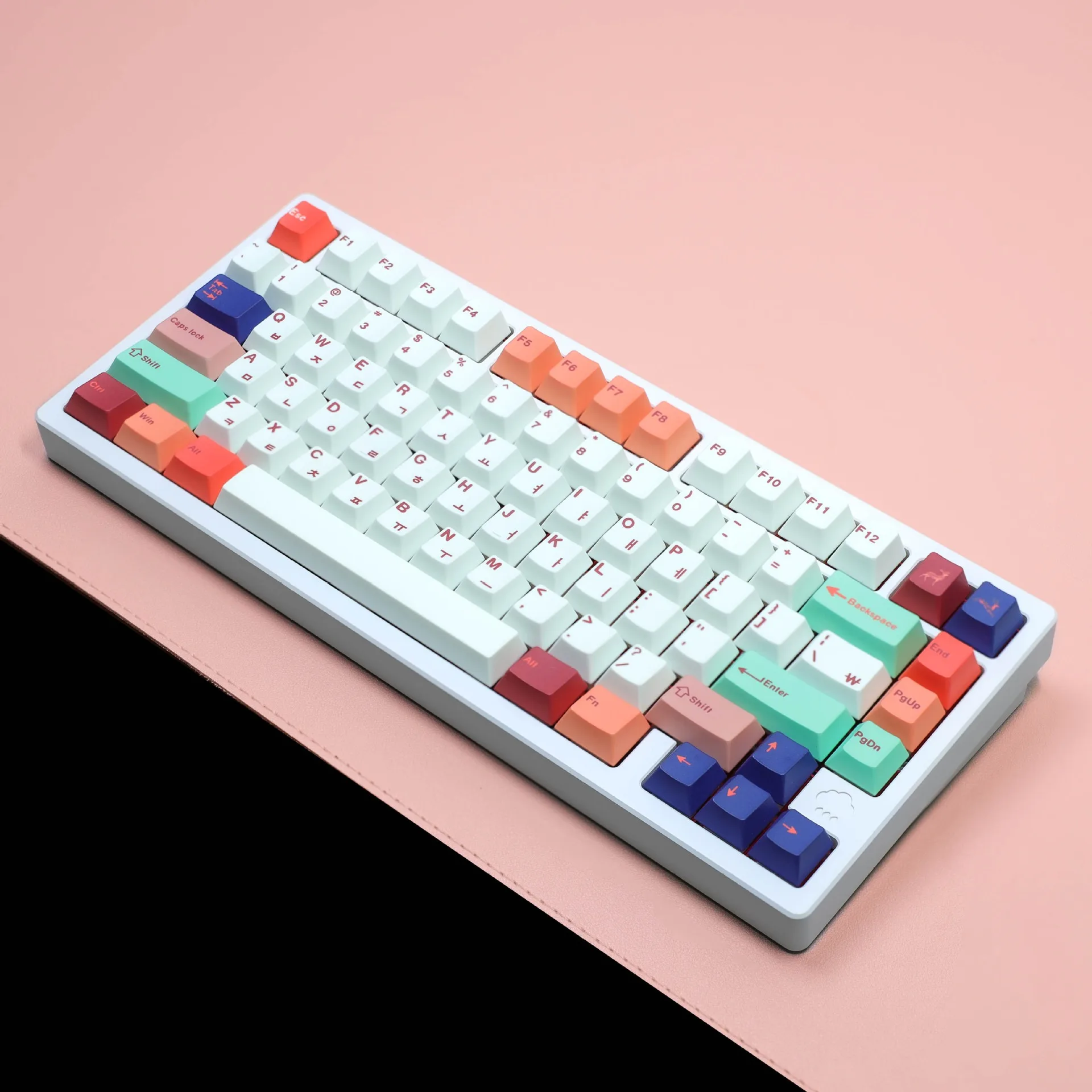 Cherry Profile PBT Keycap 7U Space ISO Enter Korean Spanish French Japanese German Russian Keycaps For Mechanical Keyboard gamer