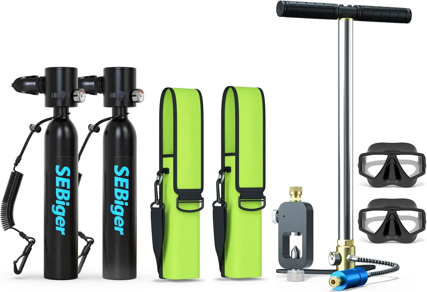 DOT Certified Reusable 0.5L Mini Scuba Tank, Underwater Breathing Air Cylinder for Diving Training and Emergency Use