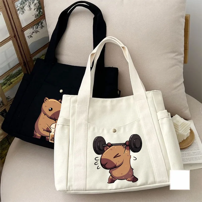 

Funny Fitness Capybara Ladies Handbags Women Messenger Bags Tote Bag Commuting Shoulder Crossbody Bag Large Capacity Handbag