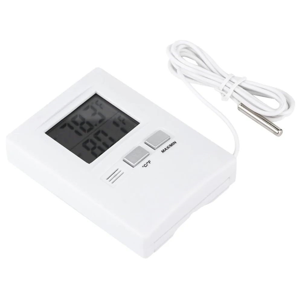 ABS Digital Thermometer High Precision Wired Sensor Indoor Outdoor Thermometer Battery Powered Digital Readout LCD Thermometer