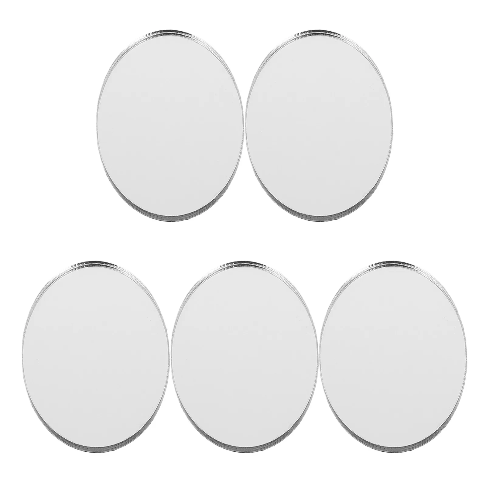 5Pcs Mirror Sticker for Phone Case Flat Adhesive Acrylic Charm Small Circle Vanity Mirror for on-The-Go Makeup Touch-Ups Silver view 4