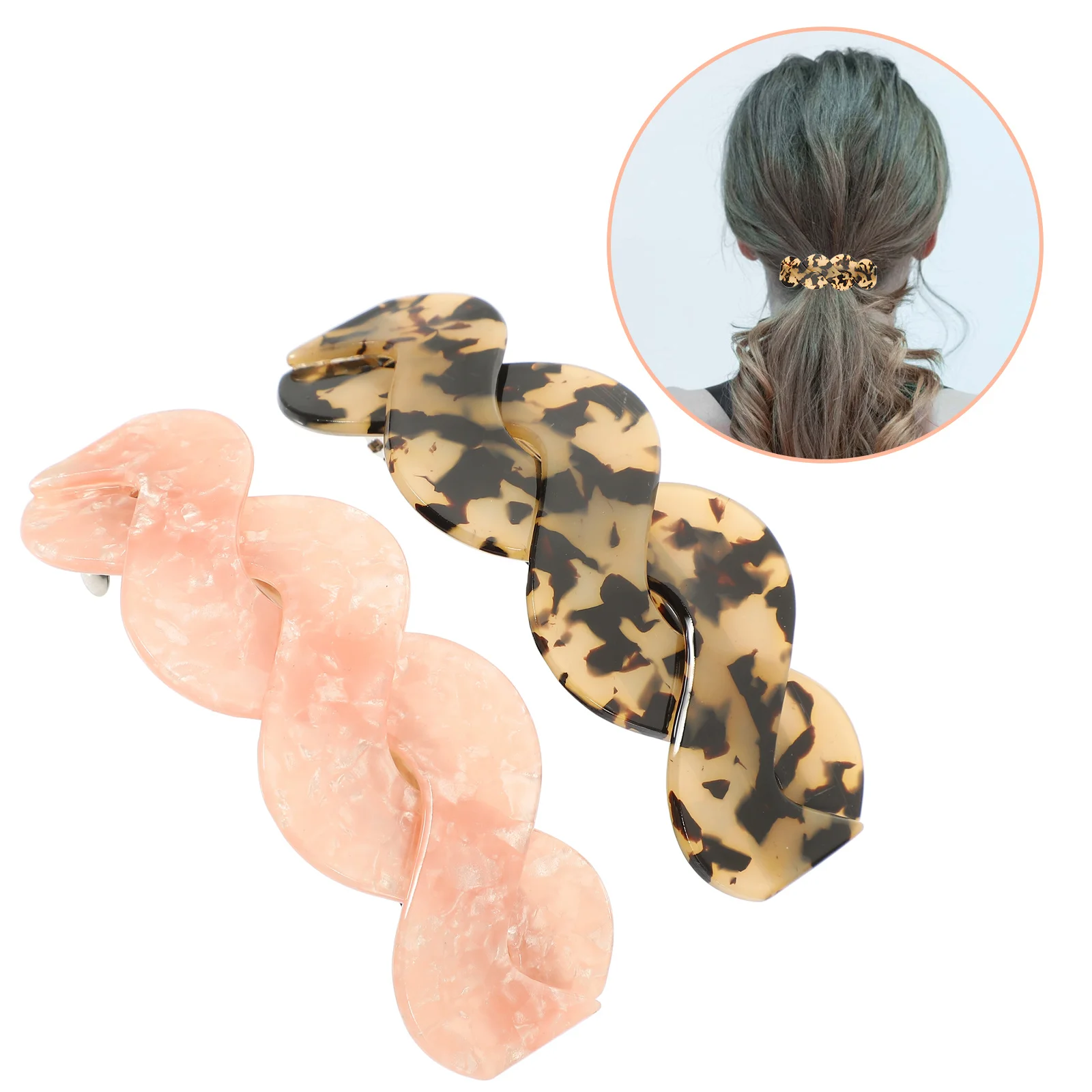 

2 шт., акриловые большие заколки для волос с узлом-бабочкой и утконосом для женщин и девочек, легкая винтажная заколка для волос, безопасная фиксация, свадебная вечеринка