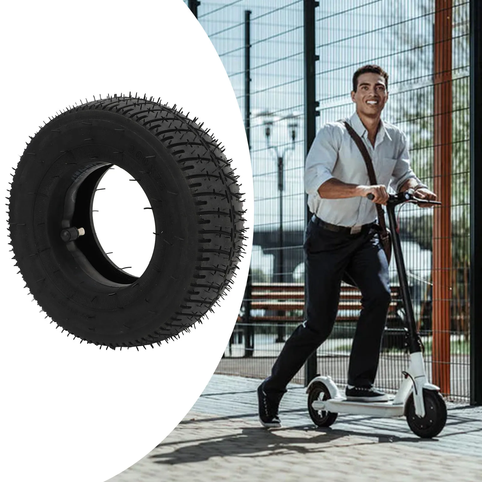 

200x75 Outer Tyre Inner Tube Thickened Electric Scooter Rubber Tire Replacement Part 200x75 Tire Inner Tube Outer Tyre