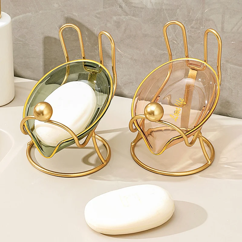 Creative Rabbit Shaped Soap Holder Elegant Ironwork Soap Dish Drain Storage Rack Bathroom Shower Supplies