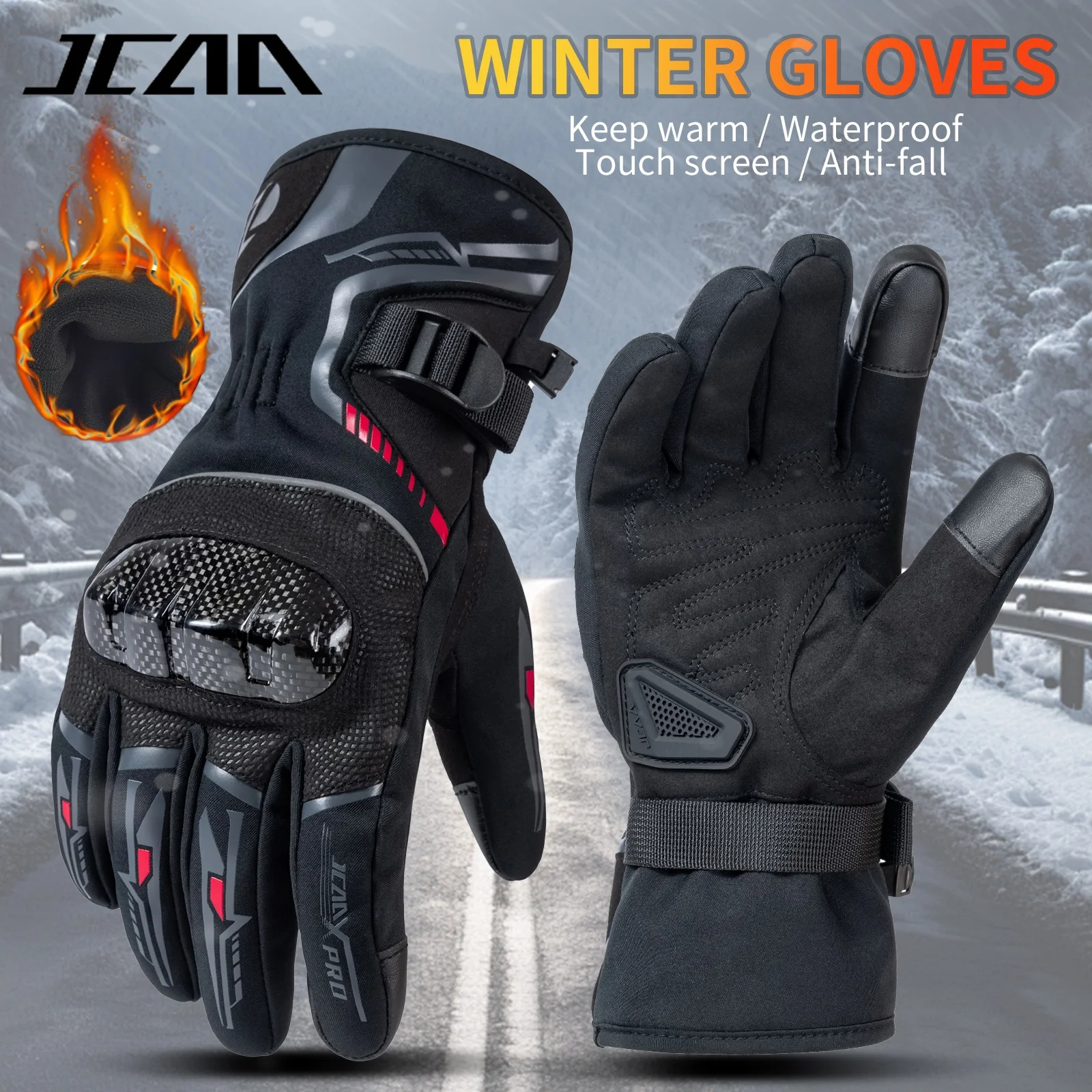 

Зимние термомоточные перчатки для мужчин и женщин, водонепроницаемые байкерские перчатки для мотокросса, спортивные перчатки для верховой езды на открытом воздухе, защитные перчатки из углеродного волокна