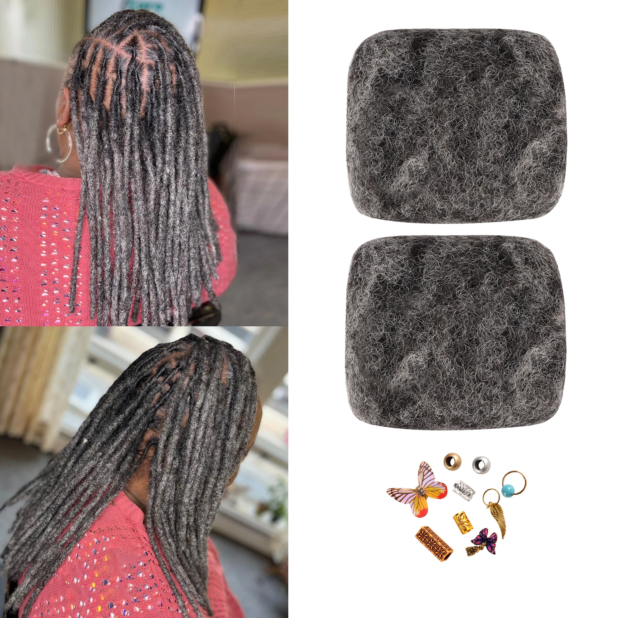 Ahvast atacado apertado afro kinky cabelo volume 100% humano hiar para crochê dreadlocks de preto 8 polegada reparação locs