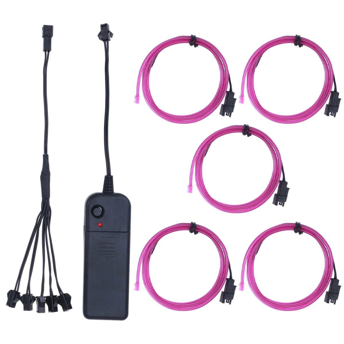 

1M El Wire Kit Electroluminescent Glow Wire Lights Purple 3 Modes Button Control Halloween Party Decorations Christmas Car