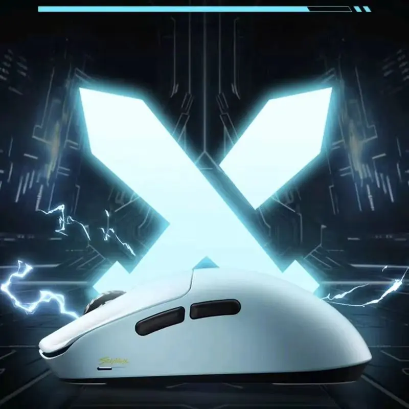 Scyrox V6 Mouse Game Nirkabel Paw3950 Mouse 30000Dpi untuk Game Latensi Rendah Ringan Ergonomis Mouse Kustom DeskRio