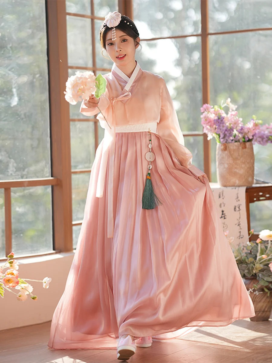 

Korean Traditional Costume Dance Performance Photography Ancient Court Dress Large Long Today Ethnic Show Yanji Long Skirt Tr...