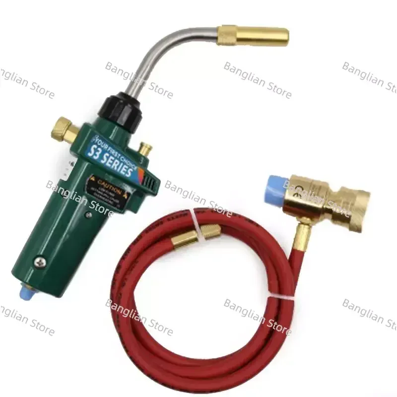 Braze Welding Torch, MAP Gas Brazing Torch, Self Ignition Trigger with Hose, Propane Welding Heating Solder Burner, 1 Set