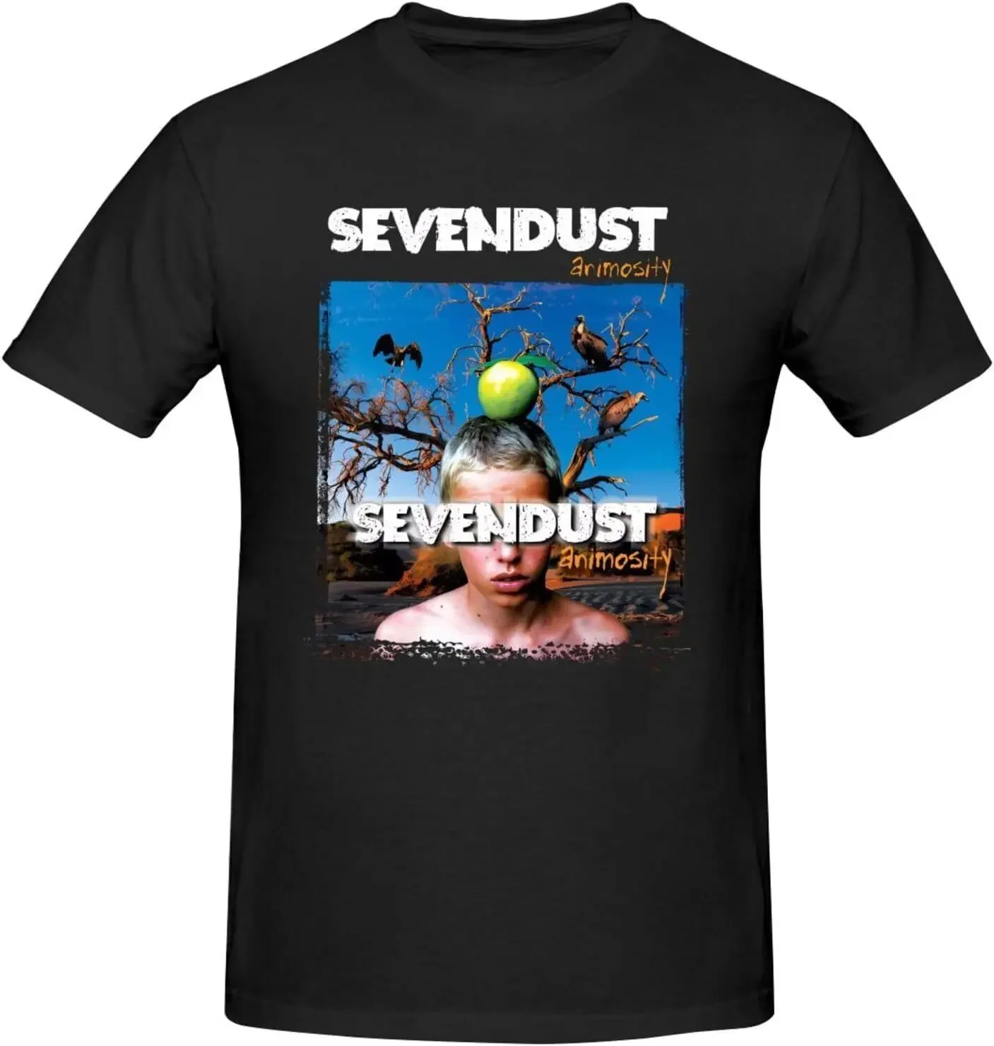 Sevendusts Shirt Men's Cotton Short Sleeve Top Fashion Gift Tee Tops  Black