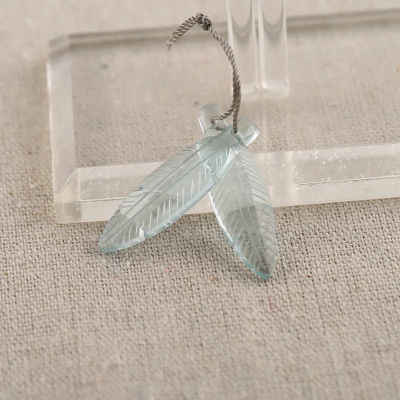 B&F Leave Onxy Pendant Beads, Handmade Natural stones beads, Polished Stones for jewelry Making Supplies