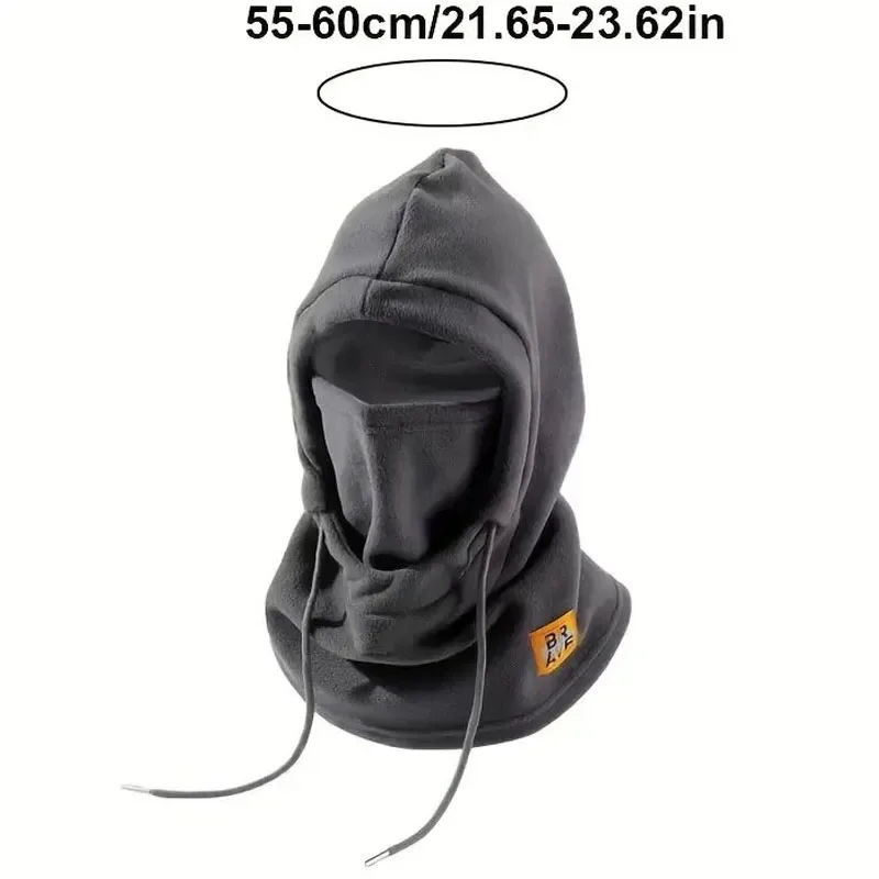 Cagoule d'hiver unisexe en tricot, masque coupe-vent avec cordon de serrage, couvre-chef d'équitation pour moto, bonnet tricoté chaud pour temps froid