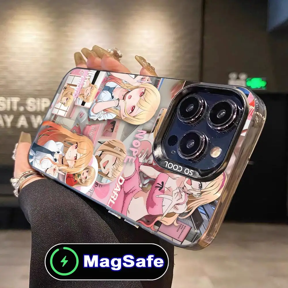 

Чехол для мобильного телефона Marin Kitagawa для iPhone 16, 15, 14, 13, 12, 11 Pro Max Plus MagSafe, полупрозрачный цветной защитный роскошный смартфон