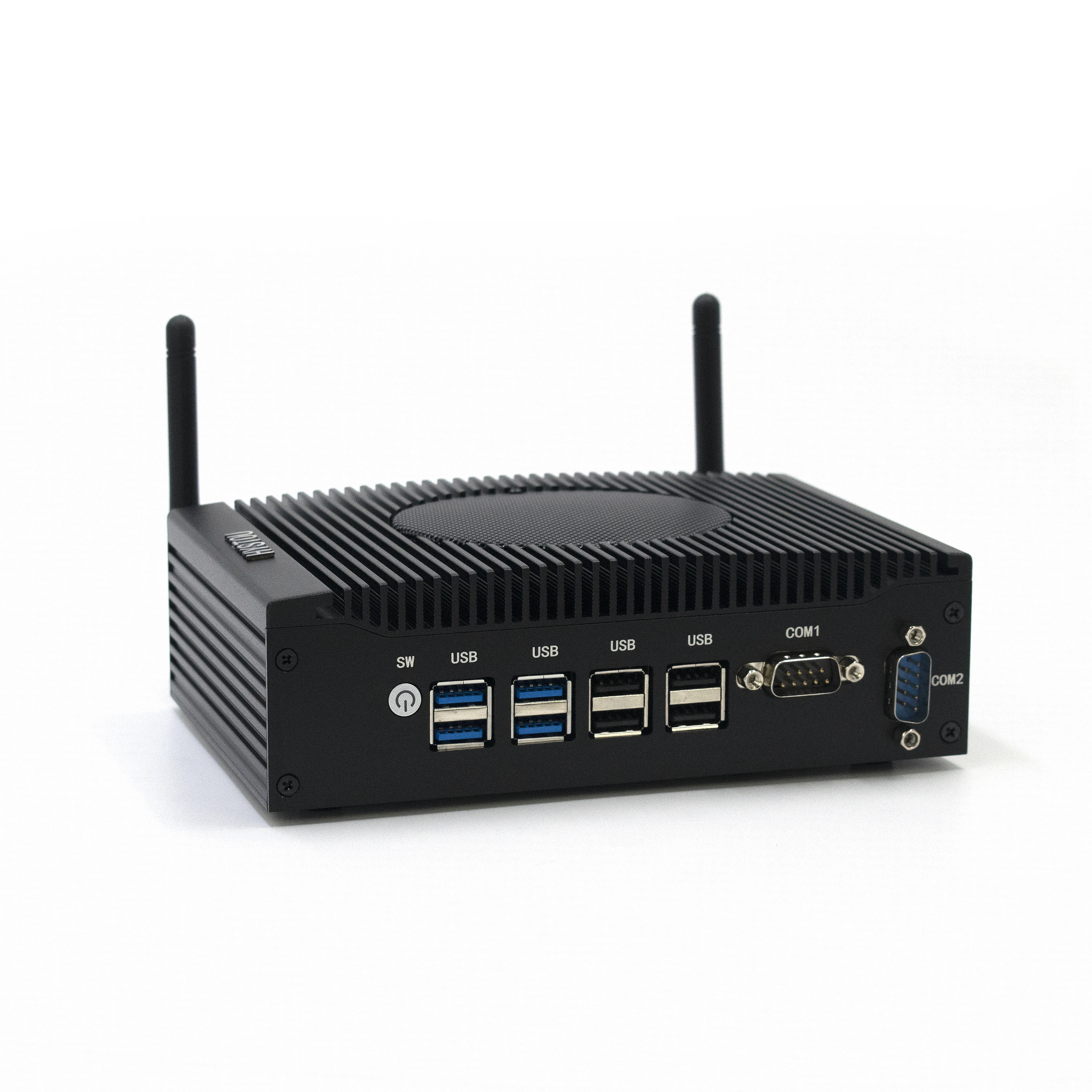 Dual Lan Mini Industrial พัดลมใหม่ออกแบบ PC 2 RS232 2LAN 2 HDMI 8USBs H7-10th Core i3 i5 i7