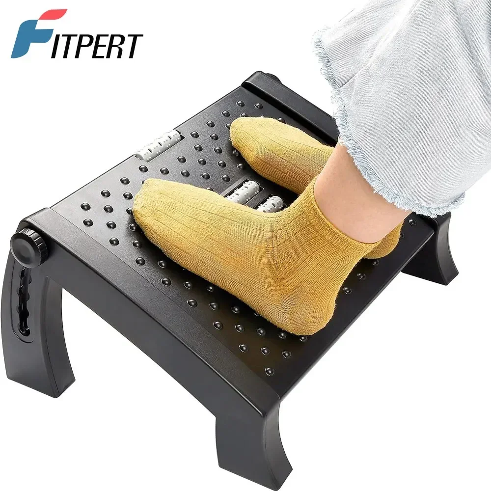 Foot Rest Under Desk, Adjustable Height Office Foot Rest for Under Desk At Work, Home Foot Rest Under Desk with Massage Surface