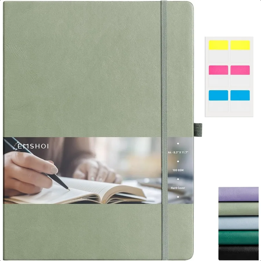 ノートブック カレッジ罫線 A4 ハードカバー レザー裏地付きジャーナル 192ページ 100GSM 厚紙 大型ダイアリー 女性 男性 仕事 学校用