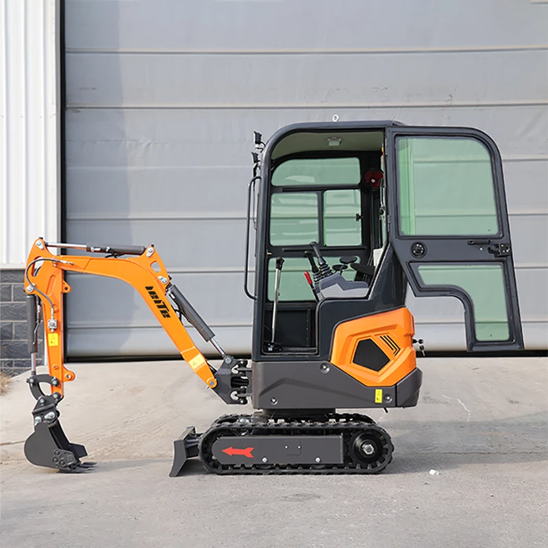 Overseas Warehouse Delivery 1.2 ton Agricultural Mini Excavator with cab orange Crawler mini Digger Customized Small Excavators