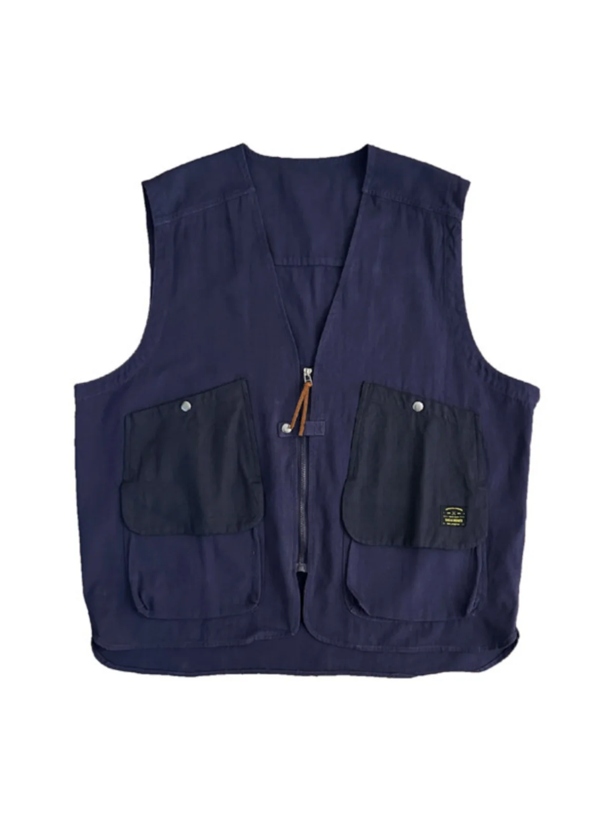 

Свободный крой японской спецодежды жилет мужской весенний винтажный большой повседневный жилет Svel V-Ne Jaet Youth Faion