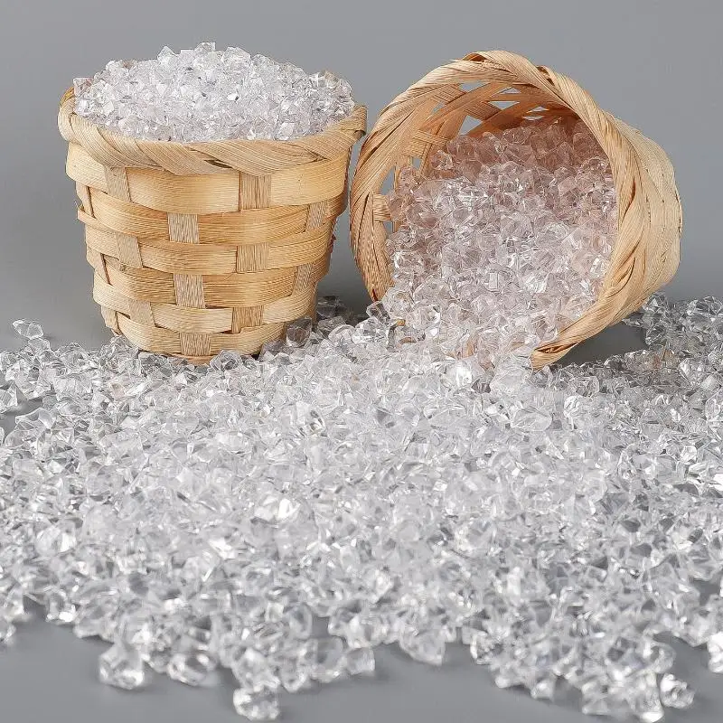 1 Set Dollhouse Miniature Transparent Ice Broken Ice Crystal Stones Ice Grains Model For Doll House Decor Kids Pretend Play Toys