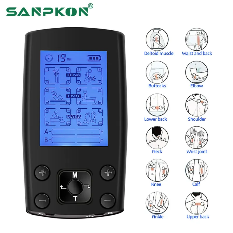 

Tens Massage Machine EMS Muscle Stimulator Physiotherapy Massager Body Pulse Acupuncture Electrostimulator Relaxation Instrument