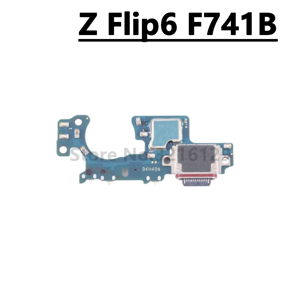 Charging Port Board For Samsung Z Flip6 F741 Loudspeaker Volume Flashlight Fingerprint Sensor Motherboard Spin Axis Flex Cable