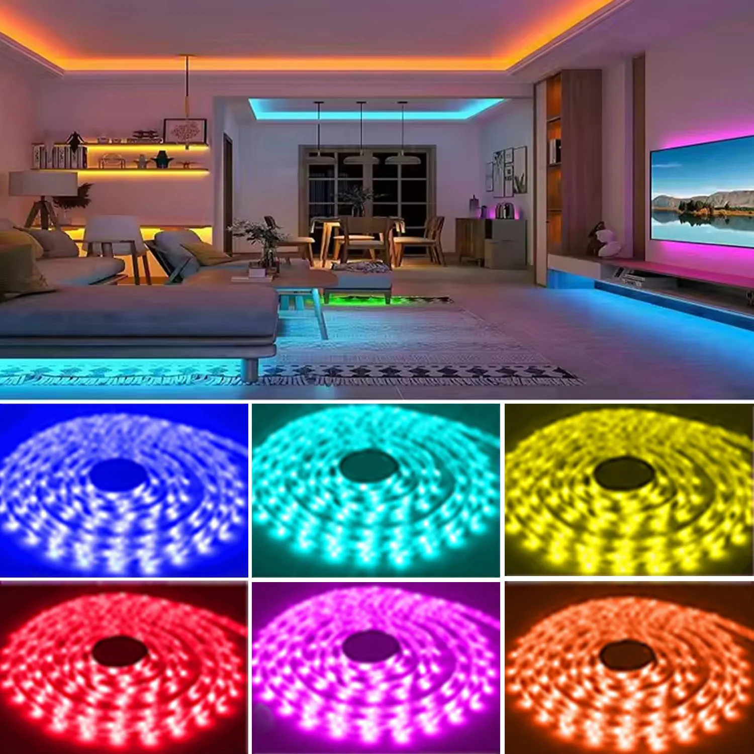 USB Led Strip Lights With 44-Key Infrared Remote Control, RGB Led Strip Flexible Ribbon, Led Tape Lights for Room Wall Decor TV Backlights Festival Party Atmosphere Decor Lamp