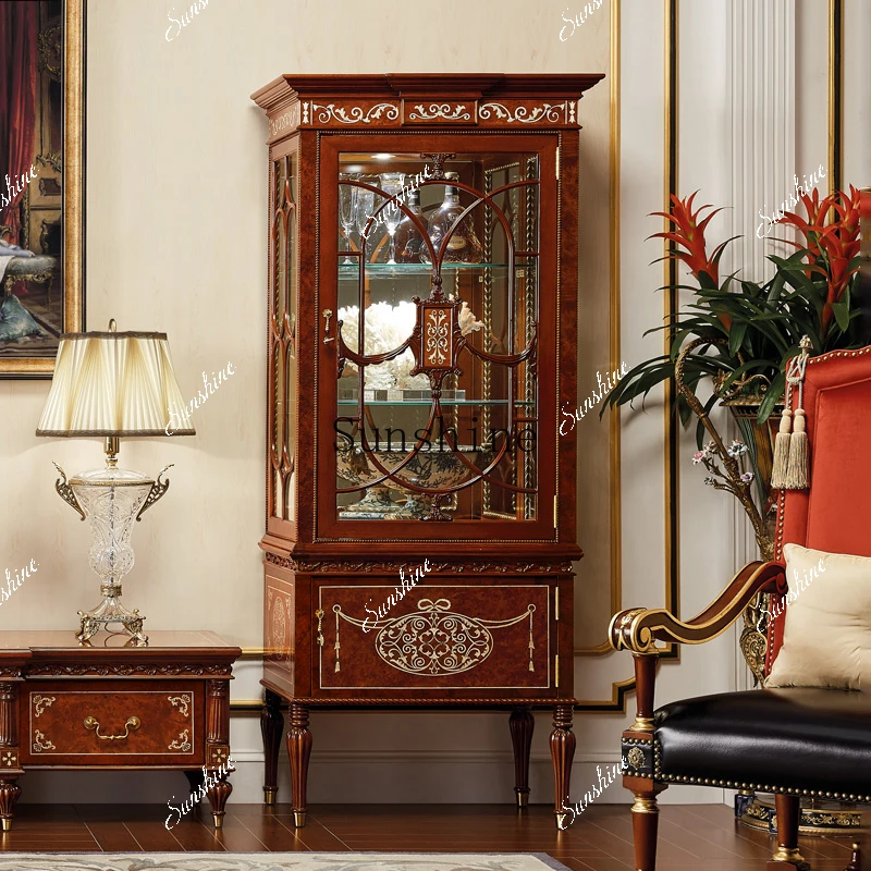 Large solid wood TV cabinet wine cabinet combination living room furniture  FT