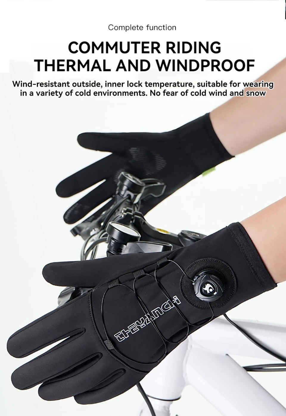 GTUBIKE Winter-warme Handschuhe für Männer und Frauen, verlängerte, verdickte, wind- und wasserdichte Sport-Touchscreen-Ski-Fahrradhandschuhe – Detail 7
