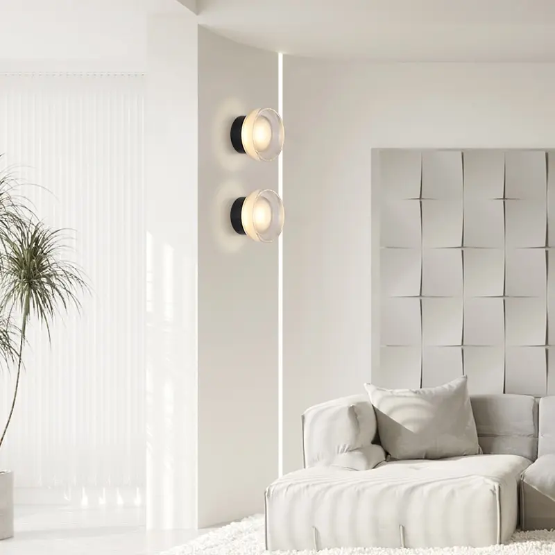 Spanish Designer Creative Glass LED Wall Lamp Simple Luxury Lighting Porch Aisle Background Bedroom Bedside Decorative Sconces