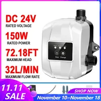 24V 150W Household Water Heater Cold Booster Pump Automatic Pressure Controller Home Water Heater Boost Pump IP65 Waterproof