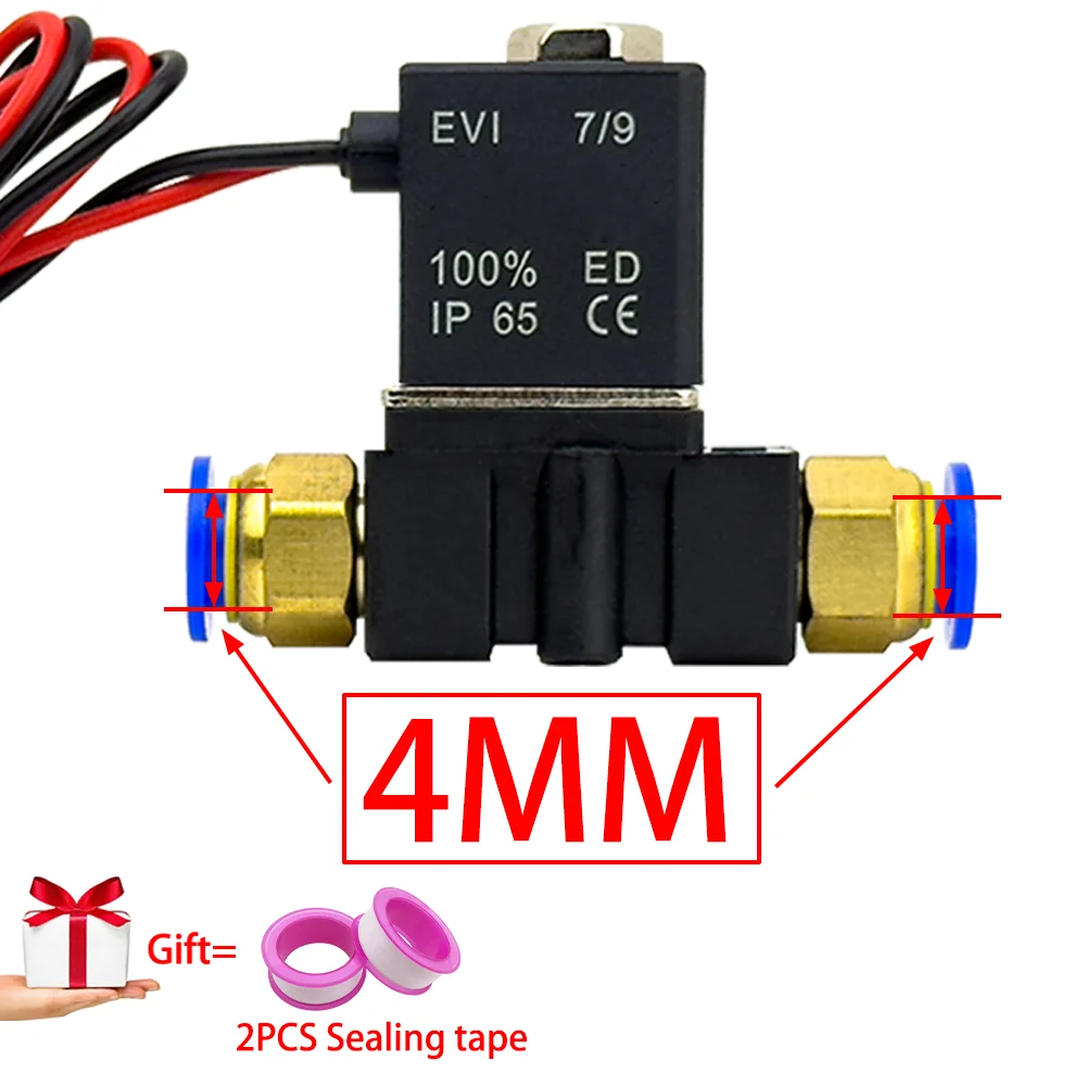 12 V, 24 V, 220 V, pneumatisches elektrisches Magnetventil, 2 Positionen, 2 Anschlüsse, normalerweise geschlossenes Luftmagnetventil, 6 mm 8 mm Schlauchtülle