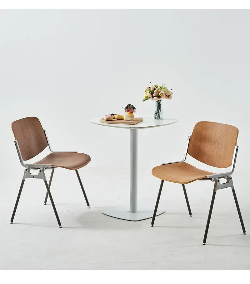 Castor antigo cadeira de jantar casa encosto restaurante fezes madeira curvada nogueira café lounge cadeira quente novo