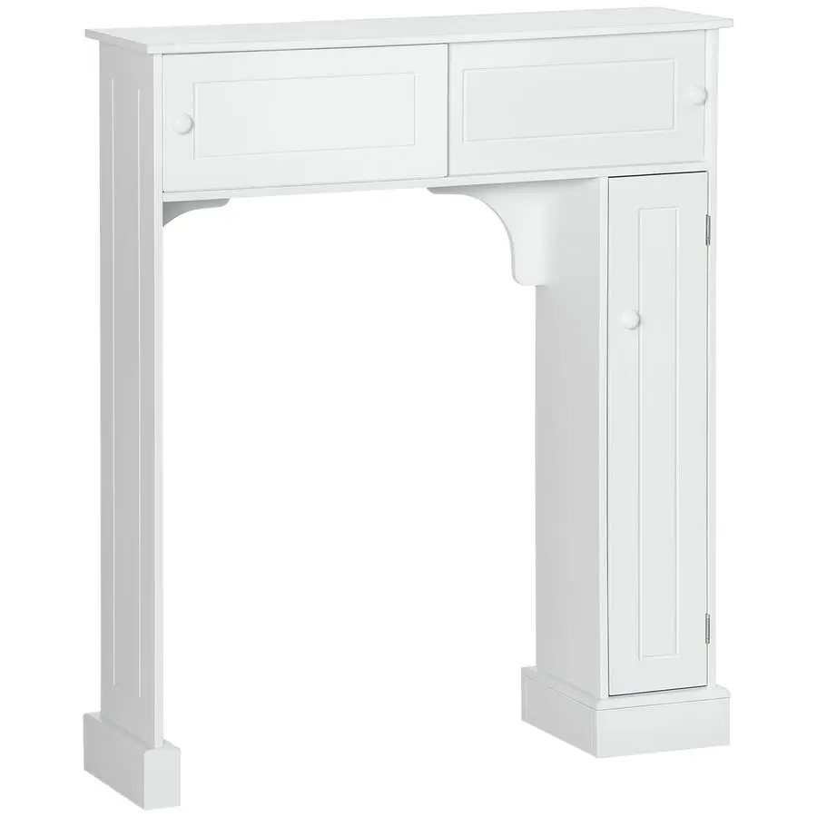 

Over The Toilet Bathroom Cabinet, Freestanding Bathroom Storage Organizer with Adjustable Shelves, Toilet Rack, White