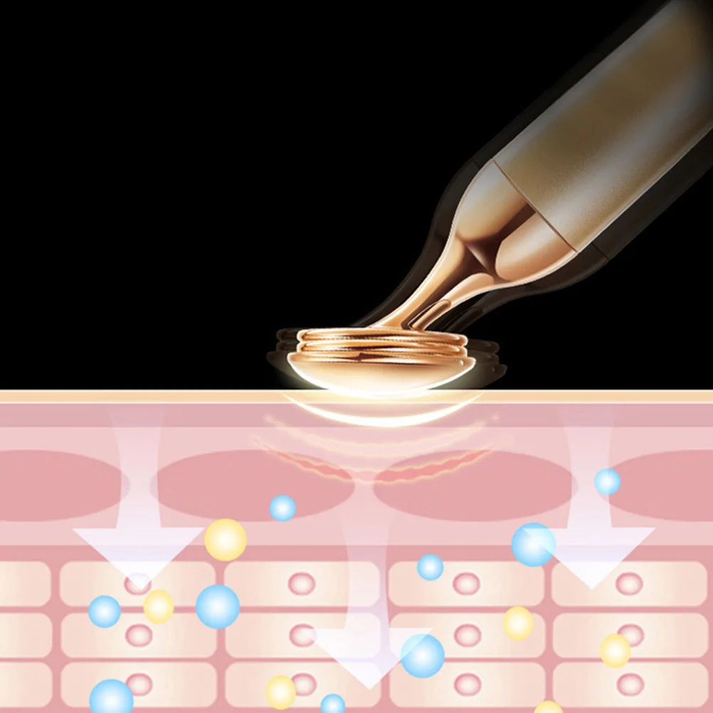 1 قطعة جهاز تجميل الوجه الذهبي المدمج الكهربائية الاستخدام المزدوج لتدليك العين الخد الجبين المحمولة عالية التردد الاهتزاز #1
