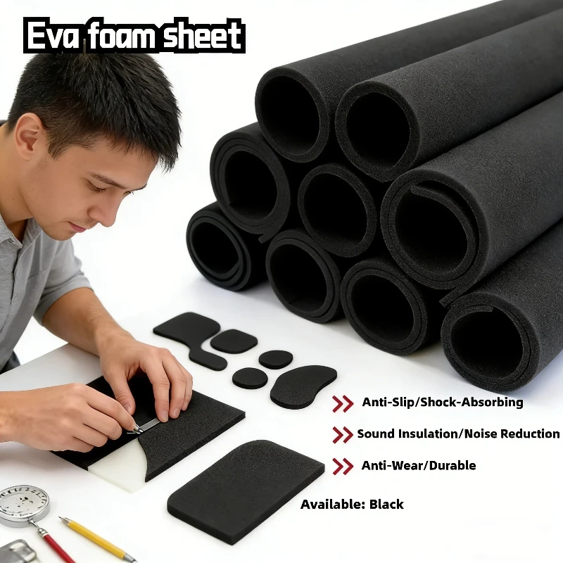 Lámina de espuma EVA de 100x50cm, grosor de 3/5/10/15mm, aislamiento de absorción de sonido, almohadilla de espuma de goma EVA, material para hacer modelos hechos a mano DIY