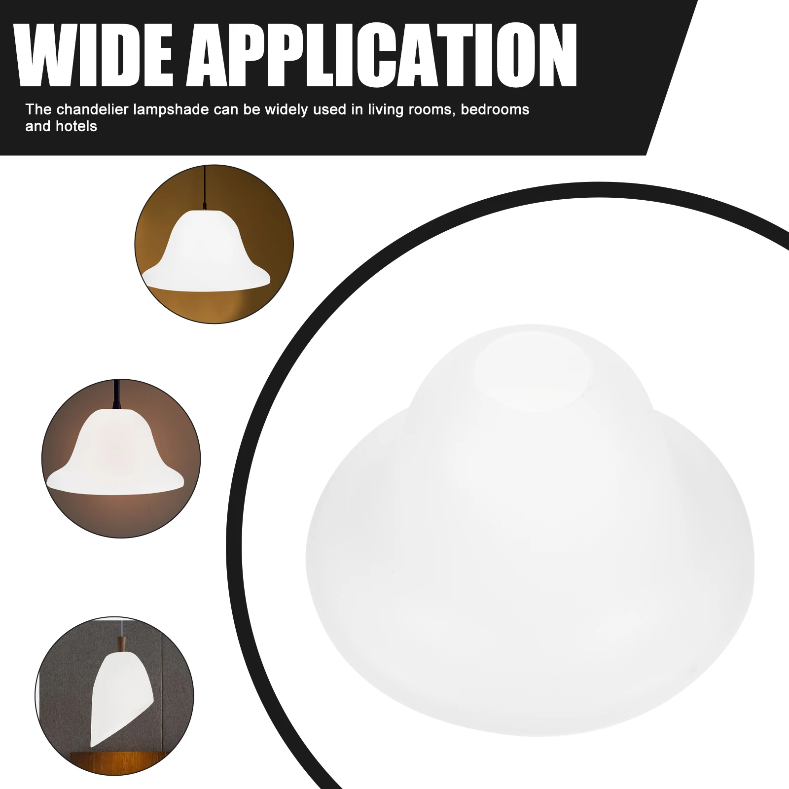 

2Pcs Plastic Lamp Shades Replacement Bell Shaped Table Light Cover Desk Lamps Accessories White 42mm Hole Size